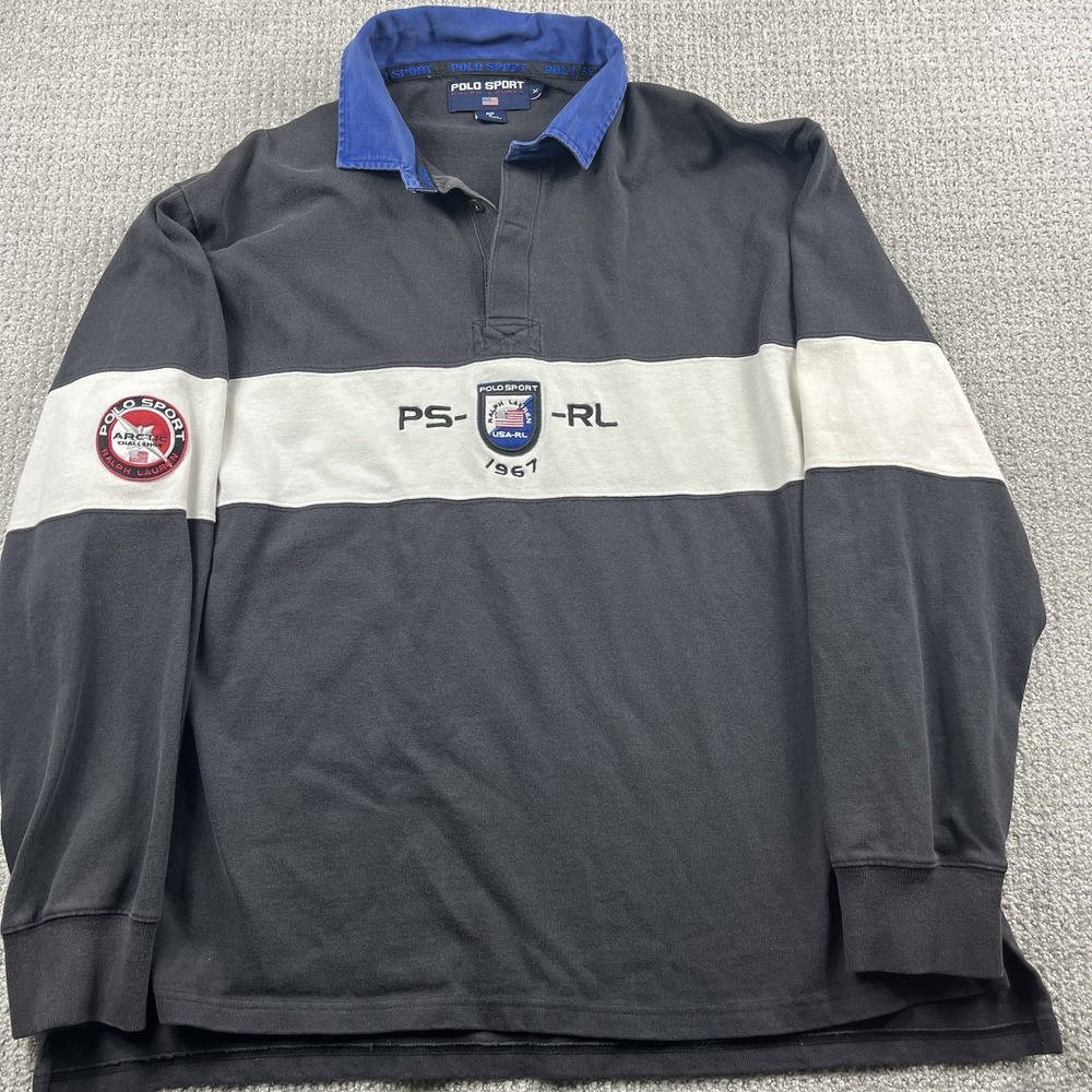 Vintage Polo Sport Ralph Lauren Arctic Challenge Rugby Shirt L/S Men’s XL